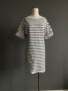 COS Striped Shift Dress Cotton Minimalist Parisian Breton Nautical Coastal Boat